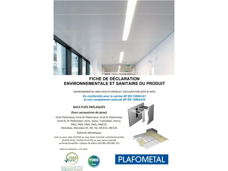 Bacs pliés prélaqués documentation