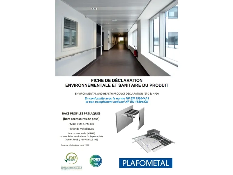 Bacs profilés prélaqués documentation