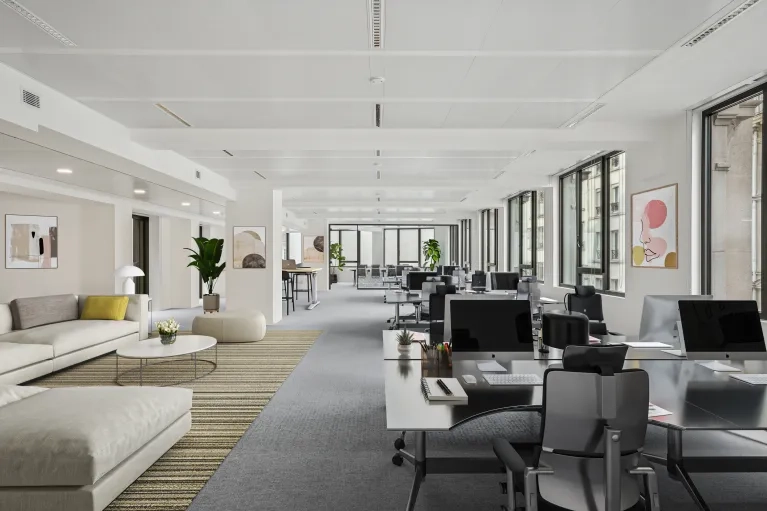 59 rue Lafayette, Paris - Plafond rayonnant bureaux Zenith - PLAFOMETAL
