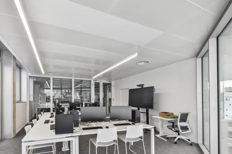 Médiathèque de Oignies - Monobac intérieur - PLAFOMETAL