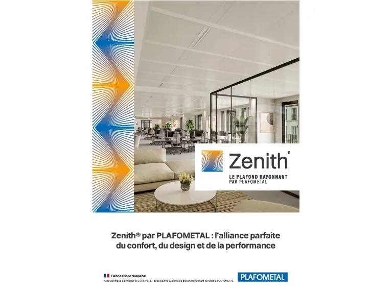 Zenith par Plafometal - Couverture brochure plafond rayonnant - PLAFOMETAL