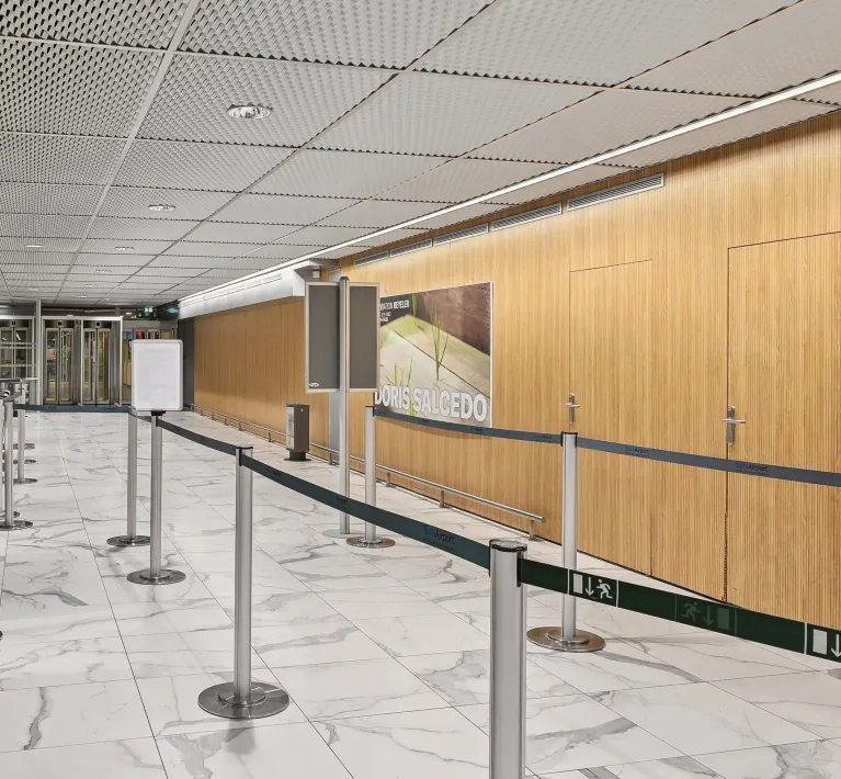 Aéroport de Mulhouse - métal déployé MESH - PLAFOMETAL